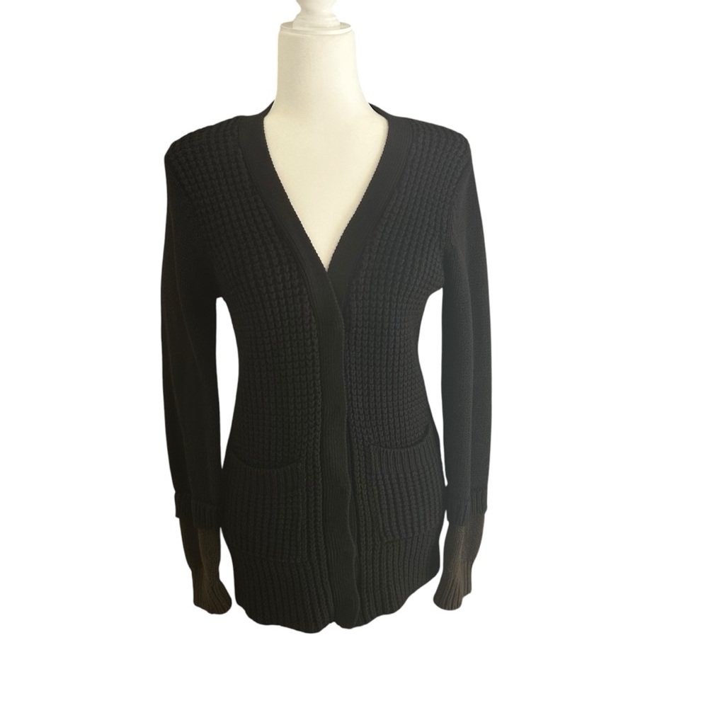 Lucca Couture Cardigan black sweater womens SZ small preppy academia farmcore